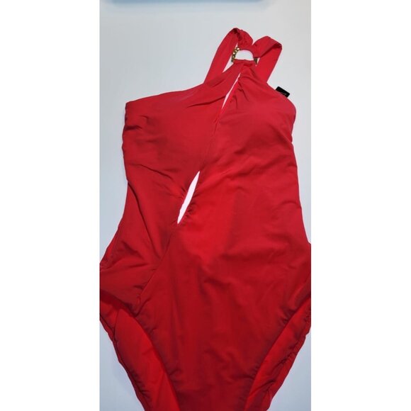 Soluna One Piece Swimsuit Tahity Asymetrical Size Medium Color Geranium New - Picture 9 of 9